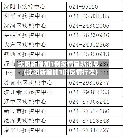 沈阳新增加1例疫情最新消息(沈阳新增加1例疫情行程)