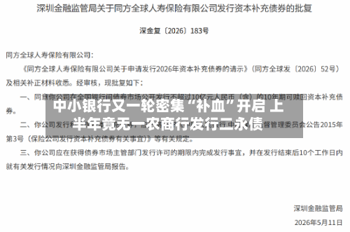 中小银行又一轮密集“补血”开启 上半年竟无一农商行发行二永债