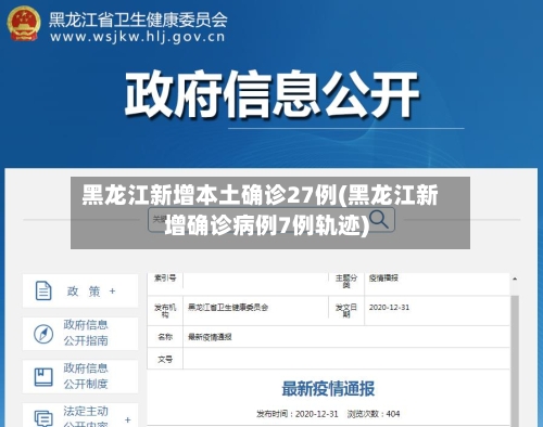 黑龙江新增本土确诊27例(黑龙江新增确诊病例7例轨迹)