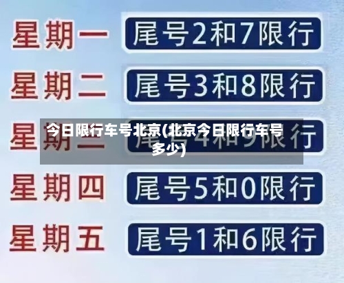 今日限行车号北京(北京今日限行车号多少)-第2张图片