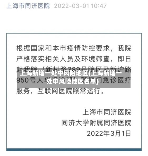 上海新增一处中风险地区(上海新增一处中风险地区名单)-第2张图片
